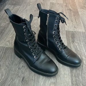 Zara Woman black combat boots size 40